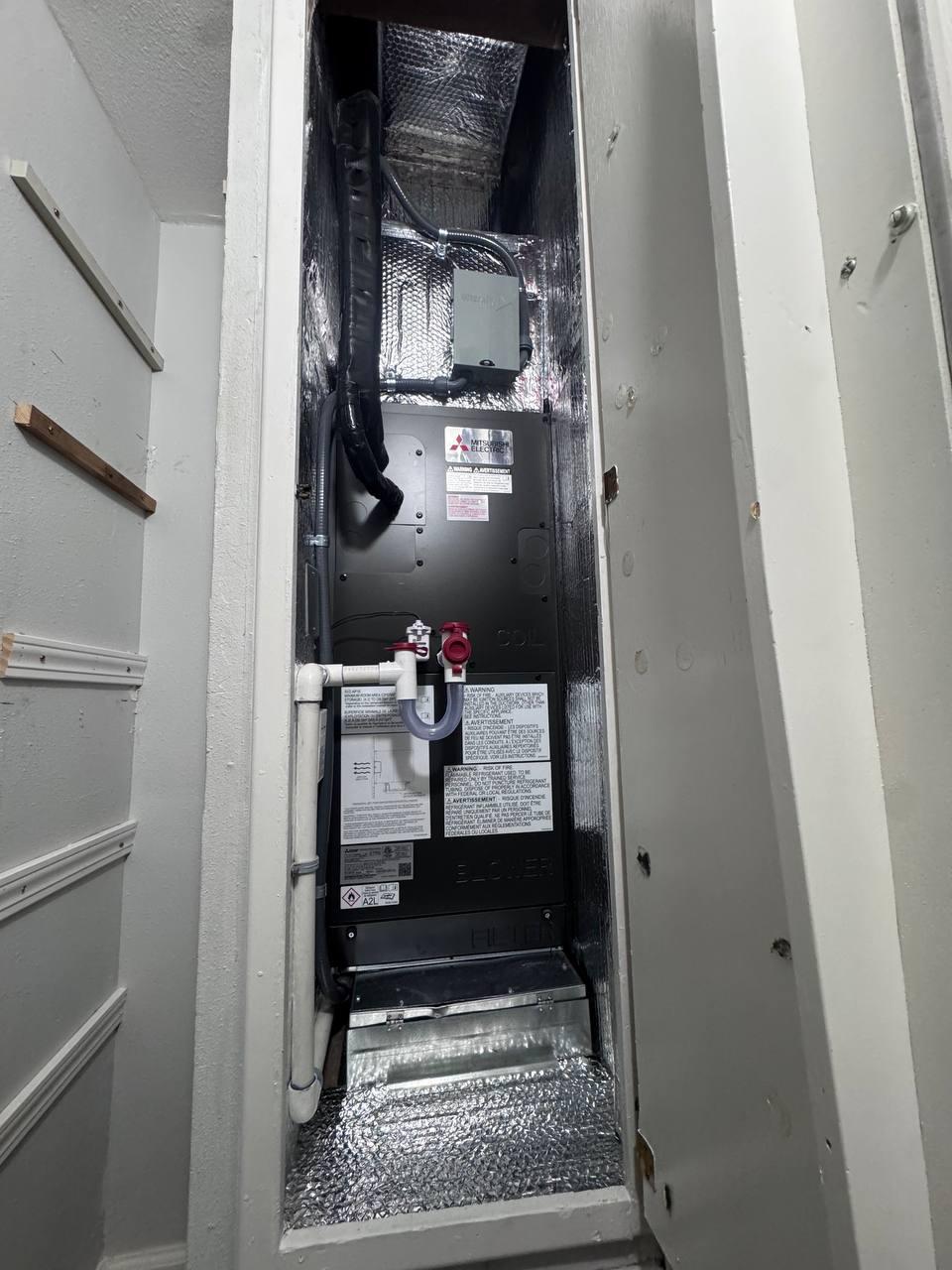Mitsubishi blower in closet