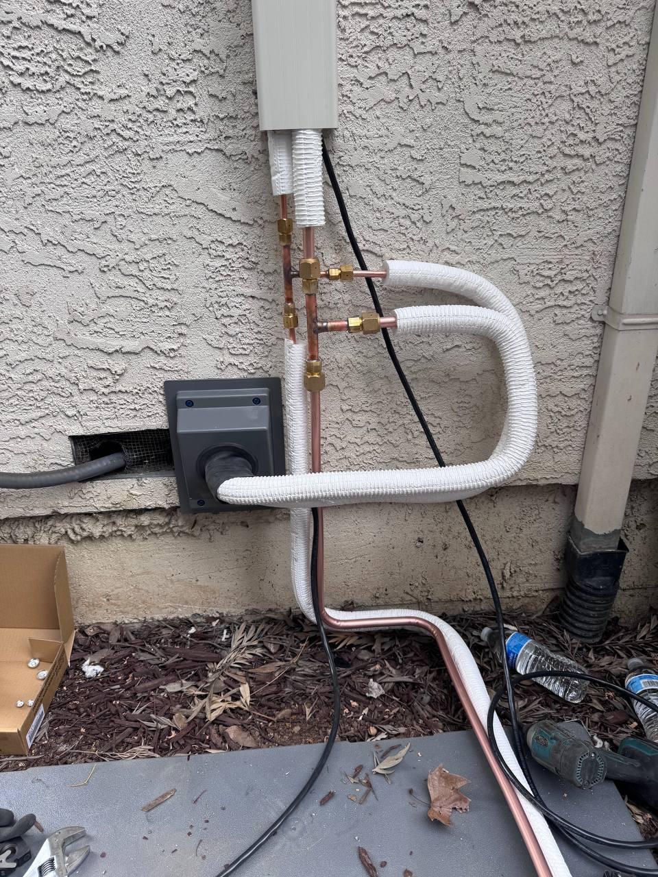 Refrigerant lineset copper work