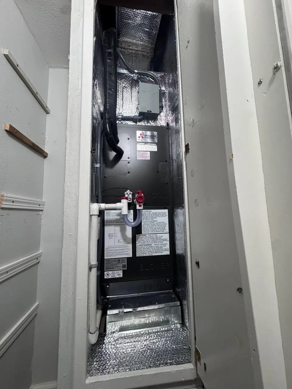 Mitsubishi blower in closet