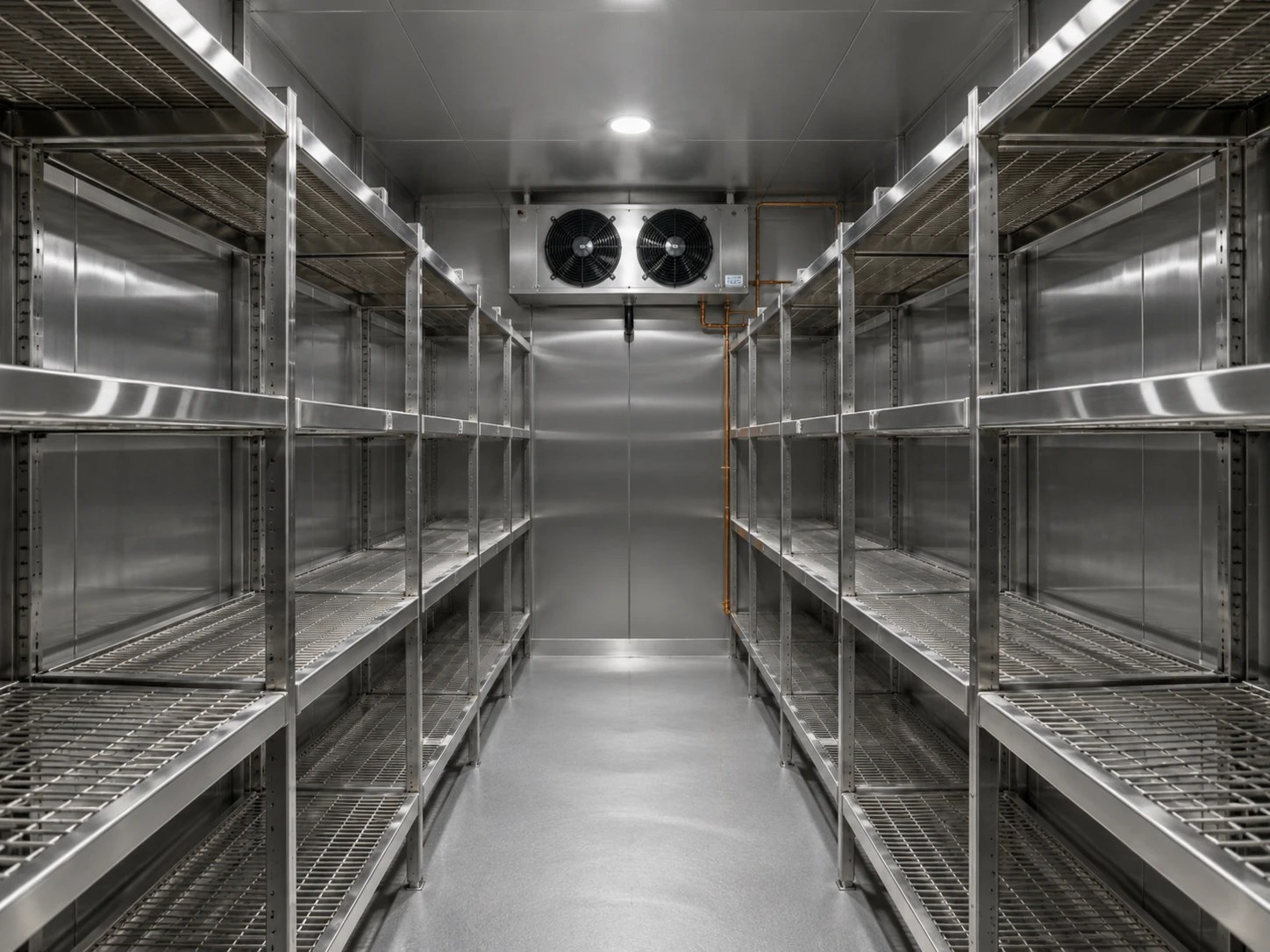 Commercial Mitsubishi refrigeration condenser on rooftop